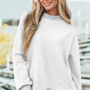 Light Grey XL Abigail Shoulder Reversible Mock Sweatshirt