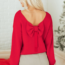  Addison Backless Bubble Sleeve Sweater