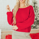  Addison Backless Bubble Sleeve Sweater