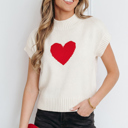 White Small Adele Cropped Short Sleeve Sweater