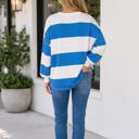  Adeline Dot Patchwork Colorblock Long Sleeve Top