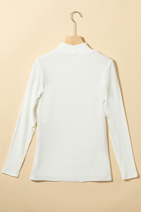 Adelyn Ribbed Knit High Long Sleeve Top