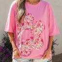  Adriana Big Flower Oversize Tee