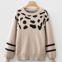 Khaki Large Adrianna Detail Drop Shoulder Sweater