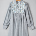  Aila Stripe Floral Patchwork Tied Mini Dress