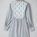  Aila Stripe Floral Patchwork Tied Mini Dress