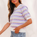  Ailany Knit Short Sleeve Sweater