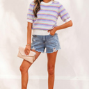  Ailany Knit Short Sleeve Sweater