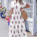  Aileen Ruffle Hem Maxi Dress