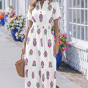 White Large Aileen Ruffle Hem Maxi Dress