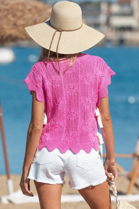 Ainara Trim Short Sleeve Sweater