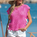 Bonbon XL Ainara Trim Short Sleeve Sweater