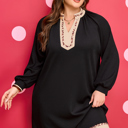  Ainsley Block Trim Ribbed PLUS Dress