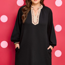  Ainsley Block Trim Ribbed PLUS Dress
