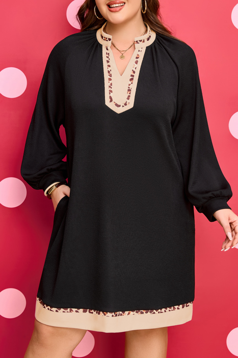 Ainsley Block Trim Ribbed PLUS Dress