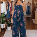 Blue Small Akira Waist Wide Leg Jumpsuit