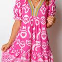 Rose Small Alaia Short Sleeve Flared Dress