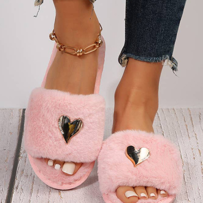 Alaina Open toe Plush Slippers