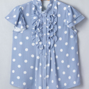  Alaina Pleated Ruffle Sleeve Shirt