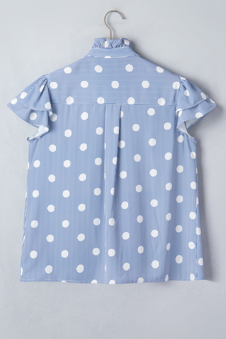 Alaina Pleated Ruffle Sleeve Shirt