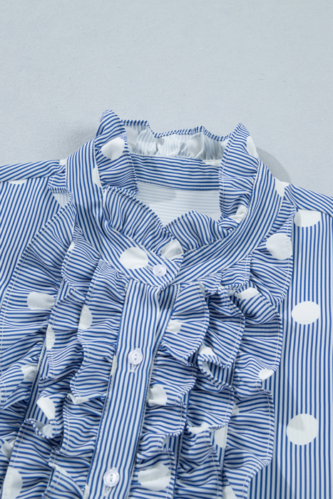 Alaina Pleated Ruffle Sleeve Shirt