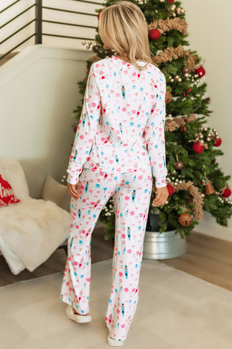 Alana Christmas Pattern Long Sleeve Top