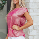  Alanna Metallic Cap Sleeve Top
