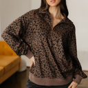 Brown Large Alaya Quarter Zip Corduroy Sweatshirt