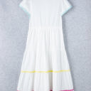  Aleah Rickrack Trim Short Sleeve Long Dress
