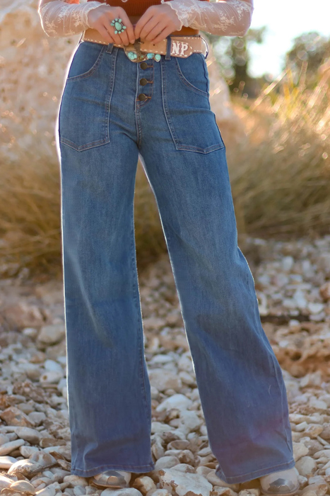 Aleah Waist Wide Leg Jeans