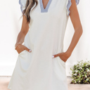  Aleena Ruffle Trim Sleeveless Dress