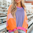  Aleia Exposed Stitching Oversize Top