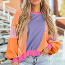 Orchid Petal Small Aleia Exposed Stitching Oversize Top
