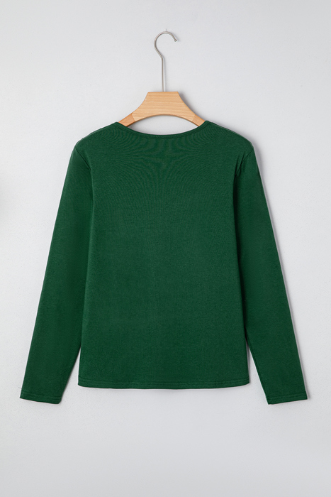 Alejandra Detail Solid Color Long Sleeve Top