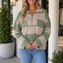 Green Large Alessandra Sleeve Loose Top Long Sleeve Top