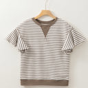  Alexia Striped Ruffle Short Sleeve Top