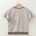  Alexia Striped Ruffle Short Sleeve Top