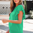  Alexis Ruffle Short Sleeve Sweater