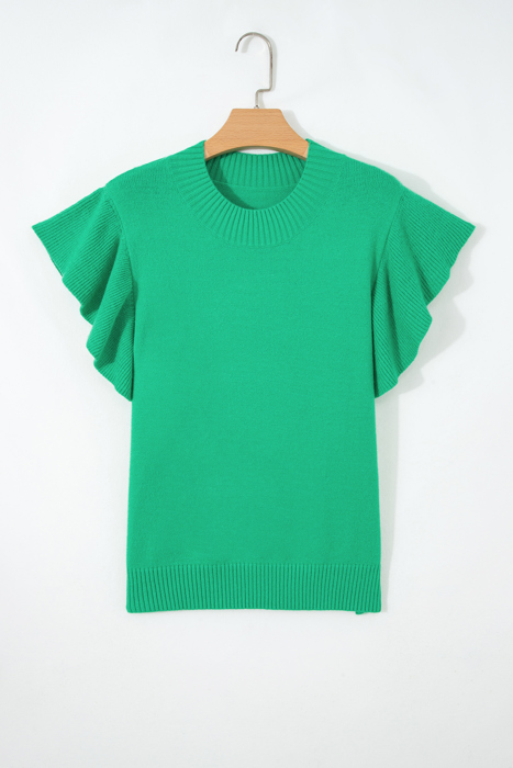 Alexis Ruffle Short Sleeve Sweater