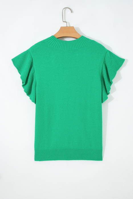 Alexis Ruffle Short Sleeve Sweater