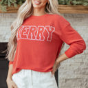  Aliella Letter Graphic Loose Long Sleeve Top