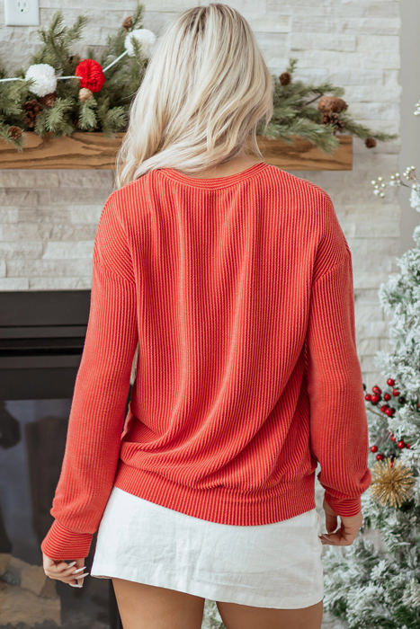 Aliella Letter Graphic Loose Long Sleeve Top