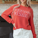  Aliella Letter Graphic Loose Long Sleeve Top