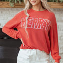  Aliella Letter Graphic Loose Long Sleeve Top