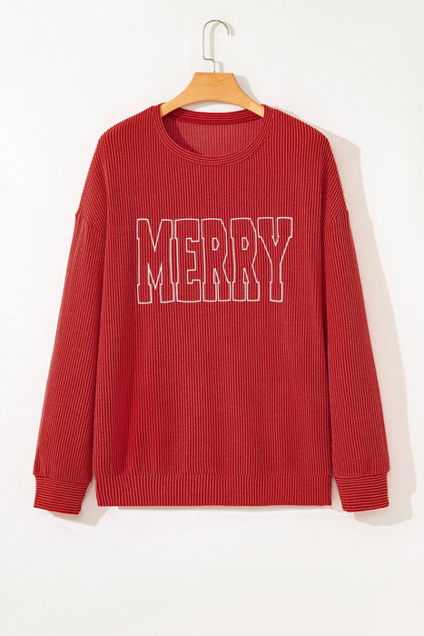 Aliella Letter Graphic Loose Long Sleeve Top