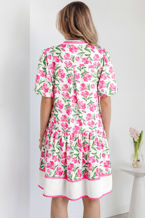 Aliya Block Trim Short Dress