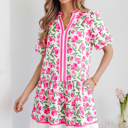 Multicolour Small Aliya Block Trim Short Dress