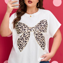 White 2X Aliya Patch Casual T PLUS Shirt