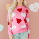 Pink Large Aliyah Pattern Valentines Day Sweater