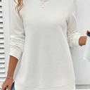  Allison Waffle Long Sleeve Top
